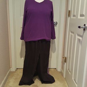 Made for Life Active Pants Black & Purple - Sz 1X